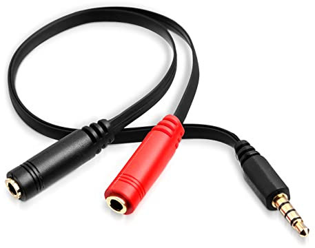 LIHAO Adaptateur Audio Jack 3.5mm Mâle vers 2 Femelles Câble Stéréo Compatible avec Casques Audio, Enceintes, Smartphones, Tablettes, Lecteurs, PS4, MP3