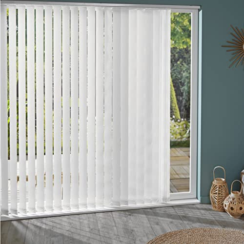 MADECOSTORE Lot de 5 lamelles Verticales 89mm tissées pour Store californien - Blanc - L8,9 x H280cm