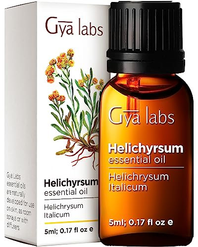 Gya Labs Helichrysum-ätherisches Öl – natürliches Helichrysum-Öl – Helichrysum-Öl für die Haut, zum Selbermachen, zur Selbstpflege, Aromatherapie, Kerzenherstellung – süßer, erdiger Duft (5 ml)