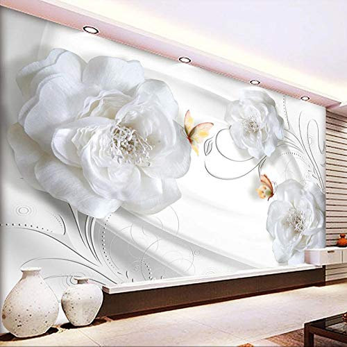 Benutzerdefinierte Seidentuch Wandbild Tapete Blumen Wohnzimmer Sofa TV Hintergrund Wanddekor Malerei Papel De Parede-430 * 300cm