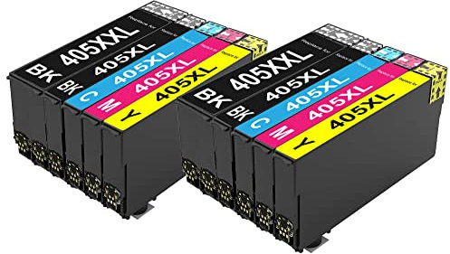 Printing Saver 2X SET & 2X SCHWARZ Druckerpatronen kompatibel für 405XL 405 XL WorkForce Pro WF-3800 WF-3820DWF WF-3825DWF WF-3830DWTF WF-4800 WF-4820DWF WF-4825DWF WF-4830DTWF WF-7310DTW WF-7803