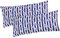 Baumwoll Renforcé Kissenbezug - 2er Set in 40x80cm - Anker mit Streifen in Blau, Weiß und Rot - Kopfkissen-Bezug, Kissenhülle, Dekokissenbezug aus 100% Baumwolle (KY-600/1-40x80)