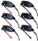 Cindeer 6 Paar Herren Polarisierte Sonnenbrille Wrap Around Sonnenbrille Sport Sonnenbrille UV-Schutz Sonnenbrille zum Wandern, Rot mit Grau, Schwarz, EinheitsgröÃŸe