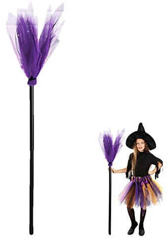 bruja halloween, accesorios escoba cosplay extraíbles, escoba brujas desagradables halloween para niños, decoración fiesta para niños y adultos para Cosplay