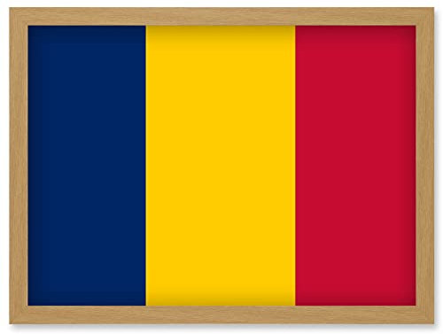 Artery8 Chad National Flag Patriotic Vexillology World Flags Country Region Poster Artwork Framed Wall Art Print A4