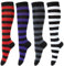 4 Paia Calzettoni Donna Calze Calzini Lunghi Calze da Ginocchio Gambaletto Donna Calzini Gambaletti di Coscia Retro Casual Socks Cosplay Striscia Taglia unica