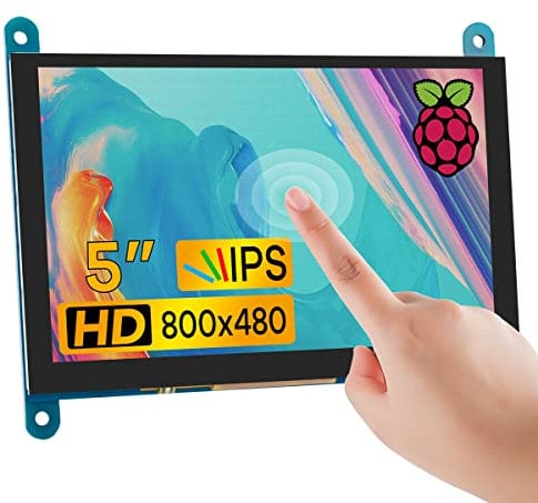 LAFVIN 5 Zoll IPS LCD Touch Screen Display Panel 800×480 kapazitiver Bildschirm HDMI Monitor für Raspberry Pi, BB Schwarz, Windows 10 8 7