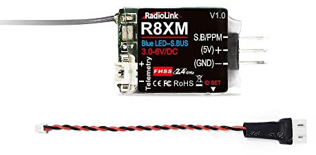 Radiolink R8XM RC ricevitore 8 canali 2,4 GHz SBUS/PPM tensione telemetria Long Range Control RX per aereo T16D/T12D/T8FB/T8S/RC8X/RC6GS V3/RC4GS V3 telecomando