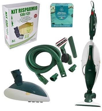 Aspirapolvere Folletto VK 131 Scopa Elettrica + HD Spazzola Snodabile + Lucidatrice Pulilux 515 + Kit Risparmio + Kit Tubo