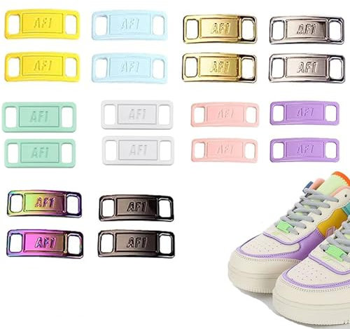 Yuaiosn 10 paio (20 pezzi) AF1 in Metallo, Fibbia Lacci Scarpe,Blocca Lacci Scarpe Metallo, lacci air force 1, Adatti a Tutte le Decorazioni per Lacci Delle Scarpe