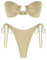 ZAFUL Metal Ring Bandeau Bikini Set mit Bindebändern, Hochgeschnittenes 2-Teiliges Badeanzug-Set, Cutout-Schwimmbekleidung, Medium
