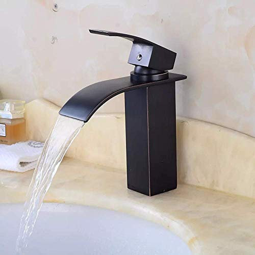 ZERAPH Europäisches schwarzes antikes Wasserfall-Badezimmerwaschbecken und kaltes Unterbauwaschbecken aus Edelstahl, elegant