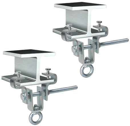 Supaway 2 Stück I-Beam Aufhänger Stahlträgerklemme Boxsack-Zubehör Heavy Duty Steel Perforated Bag Hanger Boxsackaufhänger für Balken Einstellbar von 63 mm bis 220 mm Hält 204 kg Schwerkraft Stand