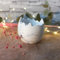 Kerzenhalter Ostern - Eier Schale - Stabkerzenhalter - Osterdeko - weiß - aus Raysin