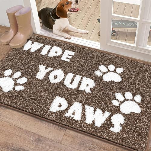 Enyhom Large Dirt Trapper Door Mats Indoor 80 X 120 cm, Low-Profile Entrance Mat Super Absorbent Non Slip Front Door Mat Carpet Pet Rugs for Dogs Inside Brown