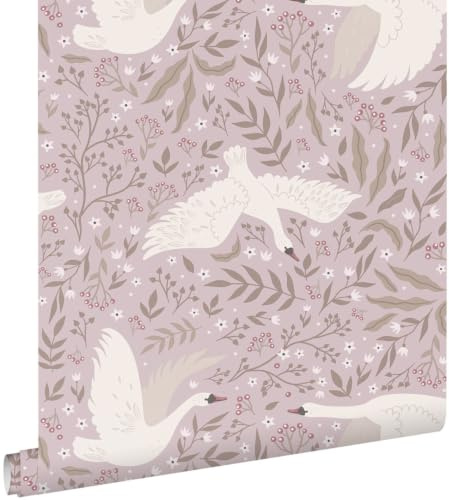 Esta Home Tapete Schwäne Violett 53 cm x 10.05 m