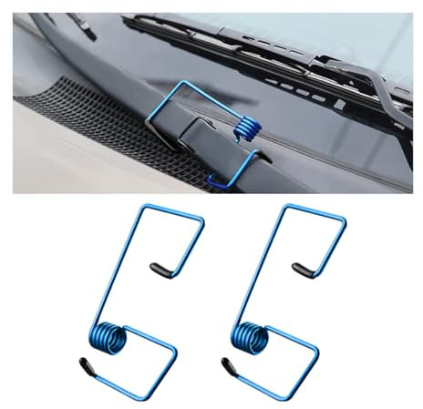 Adunsiaoto 2 Stück Verbesserte Wischerleistung, Scheibenwischer Spannfeder, Auto Wischerarm Feder Scheibenwischer Booster, Metall-Wischerarm Booster Feder(Blau)