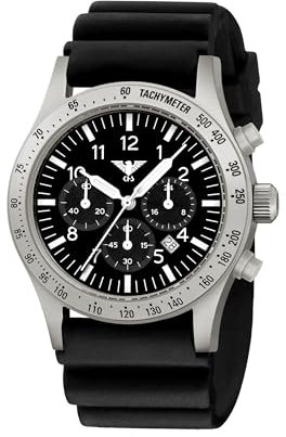 KHS Platoon Steel Solar Chronograph KHS.PLASSC.DB mit Taucherband schwarz