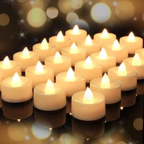 AMAGIC Lot de 100 bougies chauffe-plat LED sans flamme à piles, fausses bougies électriques, pour vacances, fête d'anniversaire, éclairage quotidien, accessoires d'ameublement, soirées confortables