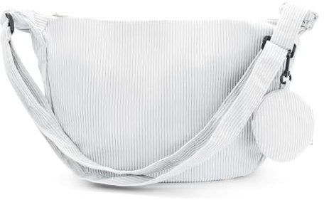 Andiker Crossbody Bag für Frauen, Canvas Crossbody Bag mit 1 abnehmbaren kleinen Tasche verstellbaren Riemen Trendy Solid Color Cross Body Bag für die Arbeit Shopping Travel Daily Use (Weiß)