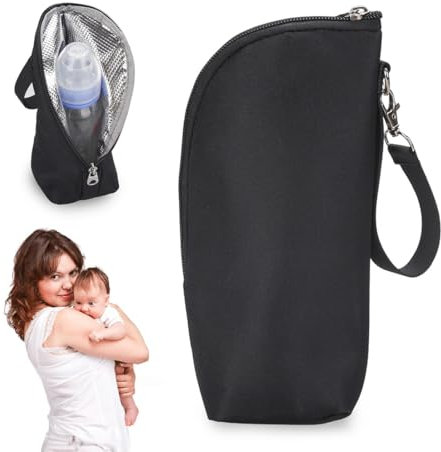 VAEIORP Borsa per Bottiglie, Borsa Isolante per Bottiglie da Viaggio, Borsa Isolante Portatile Universale per Bottiglie (Nero)