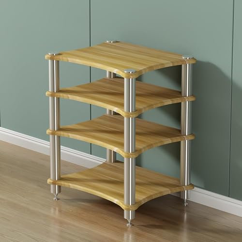 XFQZJG Media Stereo Cabinet Stand1/2/3/4 -Tier AV Media Stand Corner Shelf,Wooden Console Stand,Record Player Stands,Hifi Tower Rack Entertainment Shelves,Stereo Rec
