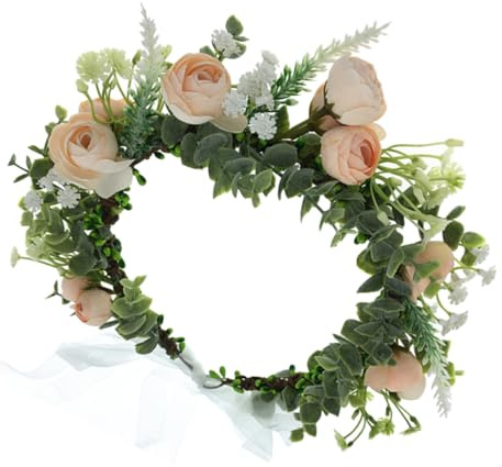 VALICLUD 1 Stück Blumen Brautkranzkopfschmuck Brautstirnband Brautkopfbedeckung brautkranz Kopfschmuck Haarreifen Hochzeit Haarband Haarreferenz Braut Kopfbedeckung Kranzstirnband
