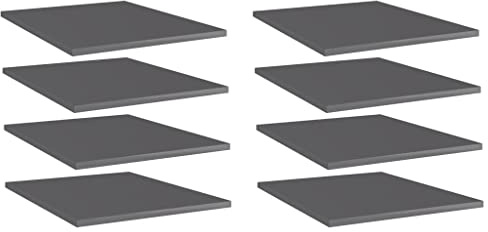 Hoopleep 8X Hochglanz-Grau Bücherregal-Bretter, 40x50x1,5 cm, langlebige Holzwerkstoff-Regale für zusätzlichen Stauraum und Ersatz, vielseitige Aufbewahrung