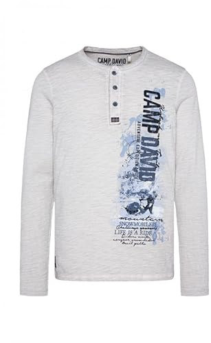 Camp David Henley-Langarmshirt mit Photoprint Silvery