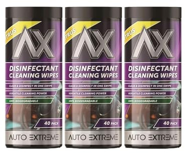 FAMBIZ Disinfectant Cleaning Wipes Citrus, Removes Stains, Versatile Cleaning Power, Remove Dirt, Bacteria, Viruses, Harmful Germs, Perfect For Offices, Schools, Hospitals, Gyms, Restaurants, (3-pcs)