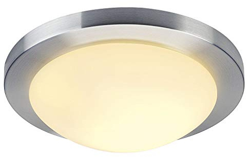 SLV 155236 Melan Deckenleuchte, E27, Alumium Gebürstet, 32 x 32 x 10 cm