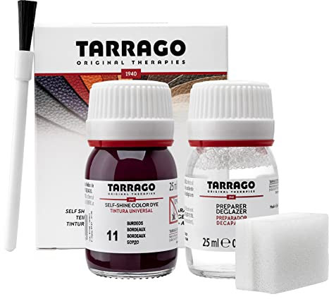 Tarrago | Self Shine Color Dye 25 ml | Tintura Autobrillante para Zapatos y Accesorios | Cubre Rozaduras y Desgastes del Calzado | Cuidado del Calzado - Repara y Tiñe | Color Burdeos