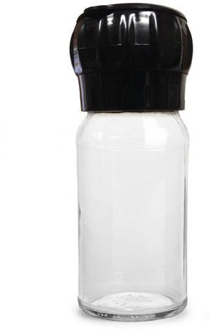 Macinino in vetro per sale, spezie o pepe, bottiglia in vetro con meccanismo macina nero e tappo RESURRECTIONbeauty