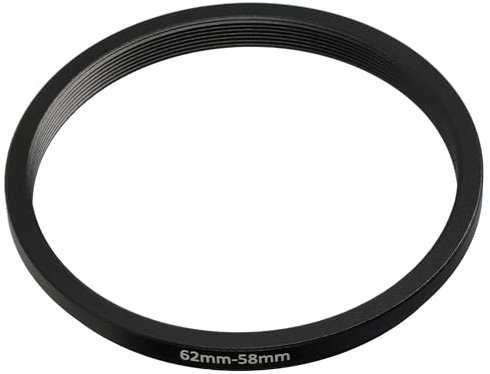 vhbw Step-Down-Ring Adapter von 62 mm auf 58 mm für Kamera Objektiv - Filteradapter, Metall, Schwarz