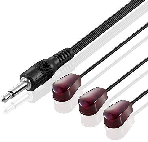 Émetteur infrarouge IR Extender câble extension (10 Pieds) Triple Head3 œil Jack 3,5 mm transmetteur infrarouge Blaster Blink œil Fil Cordon Compatible avec IR Répétiteur Système d'extension kit, Xbox One