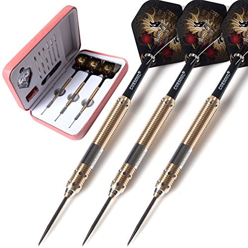 CUESOUL 25 Gramm Stahlspitze Darts mit Deluxe PU Darts Fall - Dragon Series 001