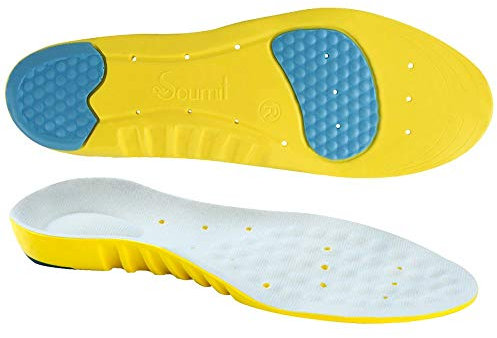 Soumit Solette Ultra Soffice Antiurto per Sport S (EU 34-37), Soletta Comfort Traspirante con Sostegno Dell'Arco Plantare, Eccellente Assorbimento Degli Impatti per Correre Jogging