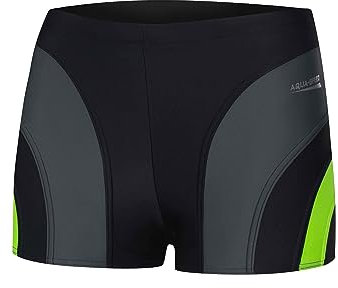 Aqua Speed Sasha Pantalon de Natation pour Hommes | Tissu Malaga | Protection UV | Résistant au Chlore | 05. / 138 / Noir Gris Vert | Taille: L