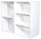 2er Set - Shabby Chic Holzschrank in weiß - 5 Ablagefächer - Obstkiste Holzkiste Regalkiste aus Holz Weinkiste als Schuhregal Bücherregal Schuhschrank Bücherschrank Kleiderschrank 77x68x35cm