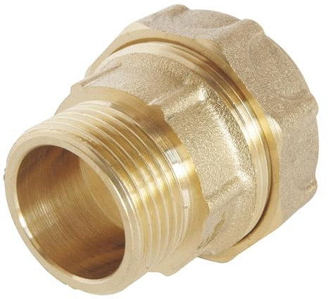 SOMATHERM FOR YOU - Messing Einsteckverbindungsstück gerade für D20 PE-Rohr - M15 / 21 - äußere Klemm