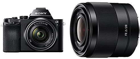 Sony ILCE7KB.CE Full Frame Compact System Camera with 28-70 mm Zoom Lens 24.3 MP and Sony SEL28F20 Lens