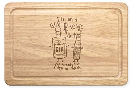I'm On A Gin and Tonic Diet Rectangular Wooden Chopping Board