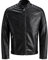 JACK & JONES Men's Faux Leather Jacket Motorcycle Blouson Bomber JJEROCKY Design Outerwear Transitional Coat., Colours:Black-2, Jacket Size:XXL