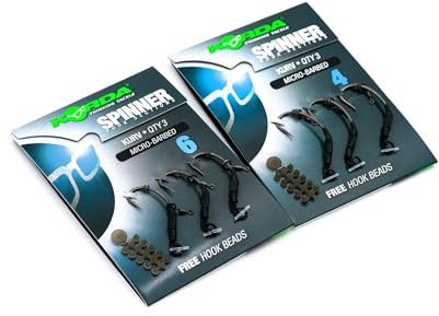 Korda Spinner Hook Sections Krank Barbless Größe 4 KCR128 Readyrig Fertigrig Vorfach Rig