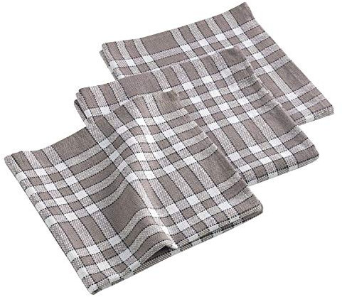 Stoffservietten Braun kariert Landhaus 3 er Set 45x45 cm