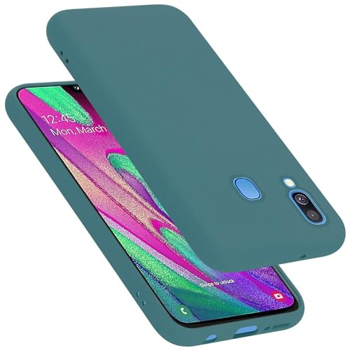 Cadorabo Hülle kompatibel mit Samsung Galaxy A40 Hülle Silikon Handyhülle für Galaxy A40 Case aus flüssigem Silikon- Kratzfeste und stoßfeste dünne TPU Schutzhülle - Liquid GRÜN