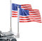 Vertikaler Motorrad-Fahnenmast hinten Seitenhalterung Gepäckträger für Honda Gold Wing Gl1500 Gl1200 Gl1800 2001–2012, Chrom-Fahnenmasthalterung, amerikanische Flagge