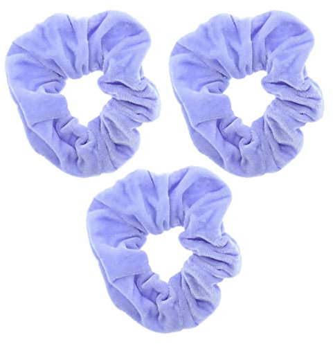 Topkids Accessories - Velvet Scrunchie Scrunchies Elastic Hair Band Ponytail Holders Hair Scrunchie Hair Bobbles Hair Accessories for Women, Ladies, Girls - Pack of 3 (Lilac)