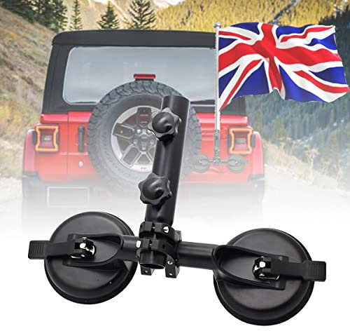 Feiteplus Universal Flagpole Holder with Suction Cup Multi-Function Flag Pole Holder Kit Compatible with Off-road SUV, Truck, Jeeps, Off-Road RV, SUV, Yachts, ATV, UTV