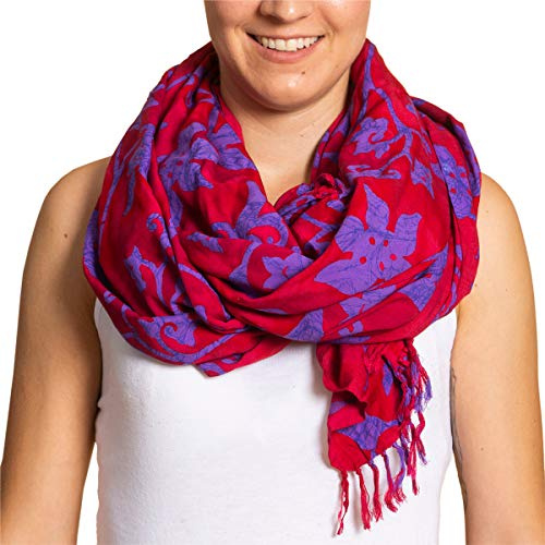 PANASIAM Scarf Batik 190X116cm, B021 Scarlet red, L
